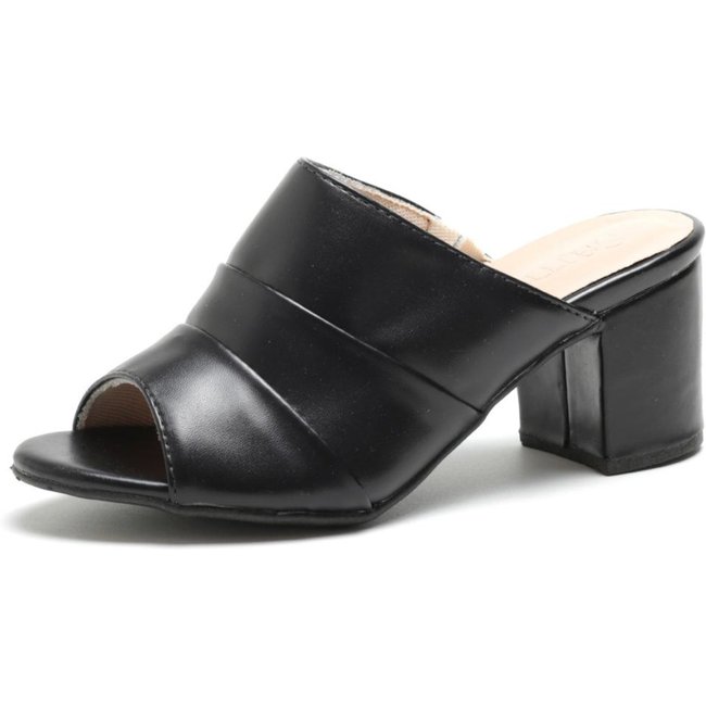 Tamanco Feminino Lafiume PretoSalto Grosso Ankle Boot