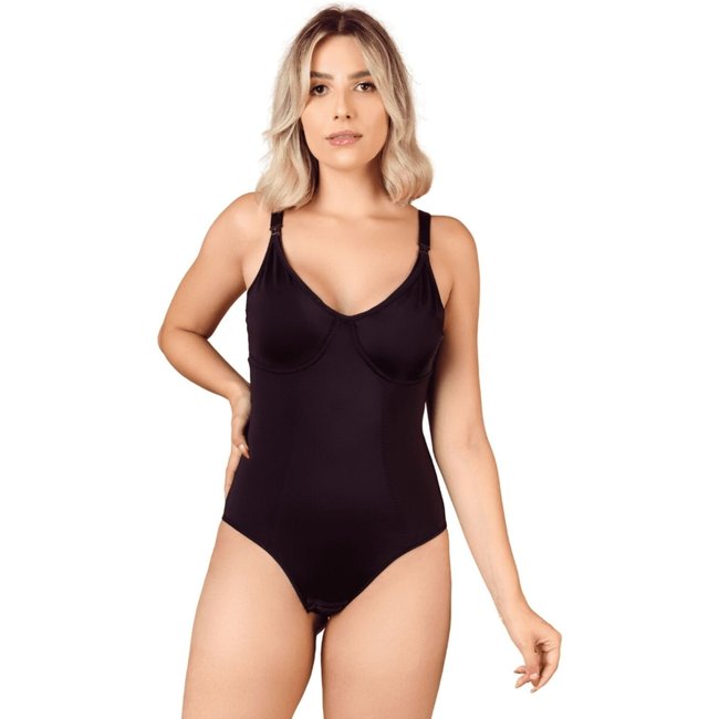 Body Modelador de Amamentação Pós-Parto Cirúrgico Sem Bojo Média Compressão Shanty Lingerie Bege