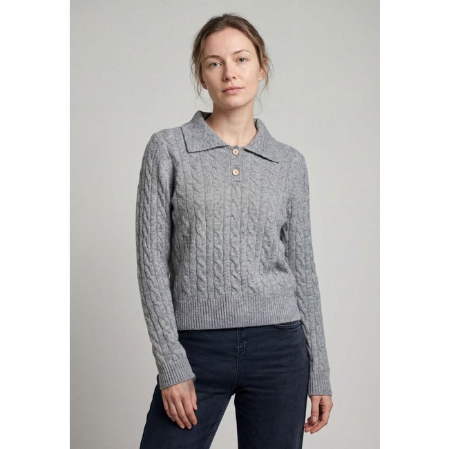 Blusa Tricot Feminina Facinelli Gola Cinza