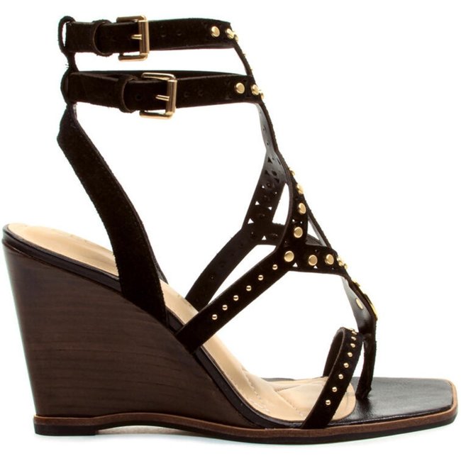Sandália Couro Preto Salto Alto Cecconello 2770001-3
