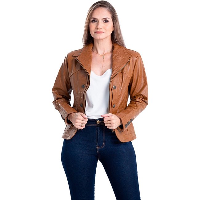Jaqueta de Couro UB Caramelo