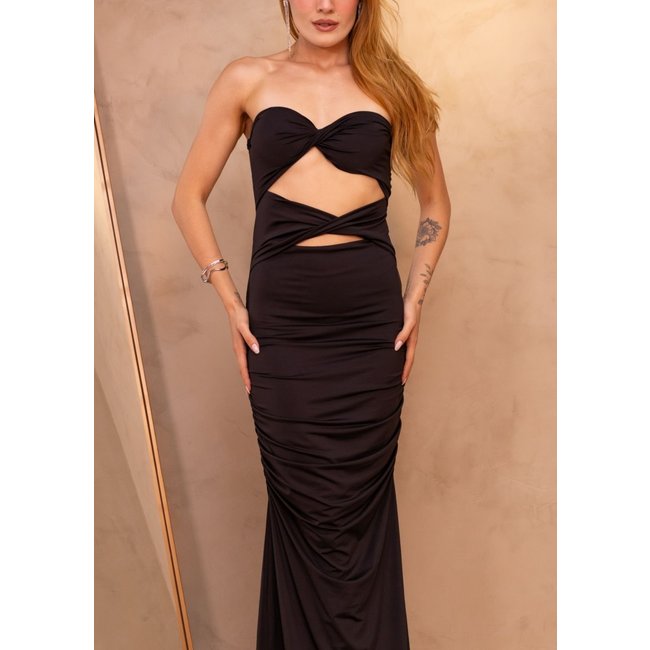 Vestido Longo Tomara que Caia Festa Tubinho Mymy Preto