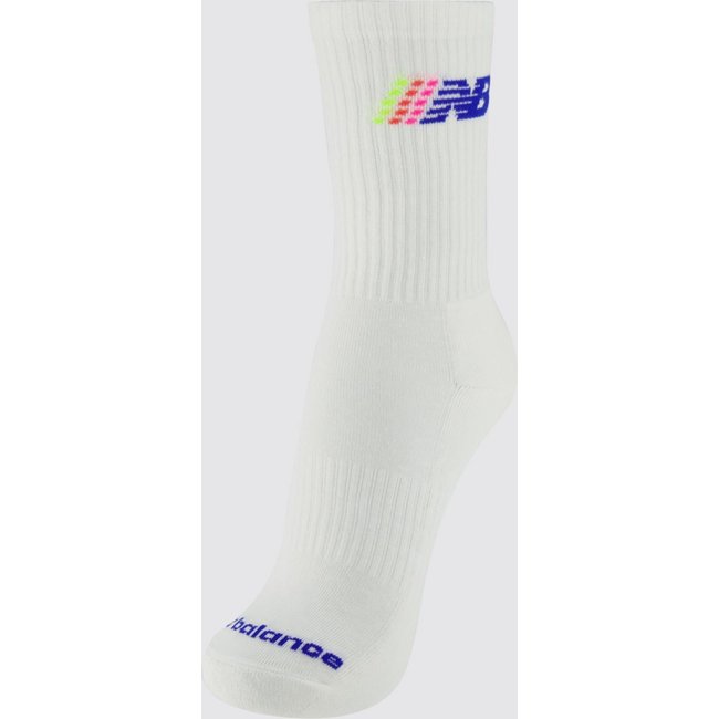 Meia New Balance Cano Alto Graphic Feminina Off White e Azul