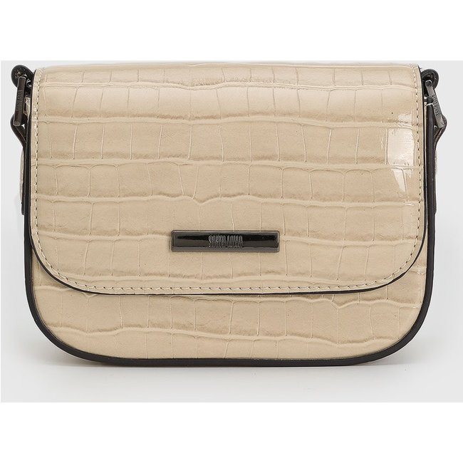 Bolsa Feminina Santa Lolla Croco Alça Ajustável Bege