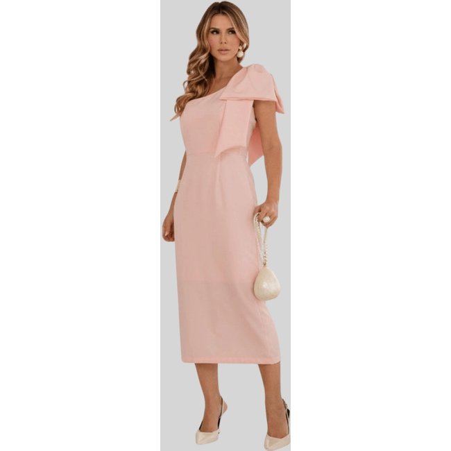Vestido Miss e Misses Samanta MD Um Ombro So C/ Detalhe Laco Rose