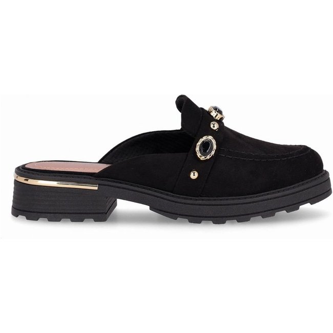 PICCADILLY MAXI - Sapato Mule Gisa Anabela Médio Preto