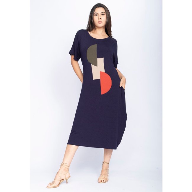 Vestido Amora Malha Amazonia Vital Midi Plus Azul