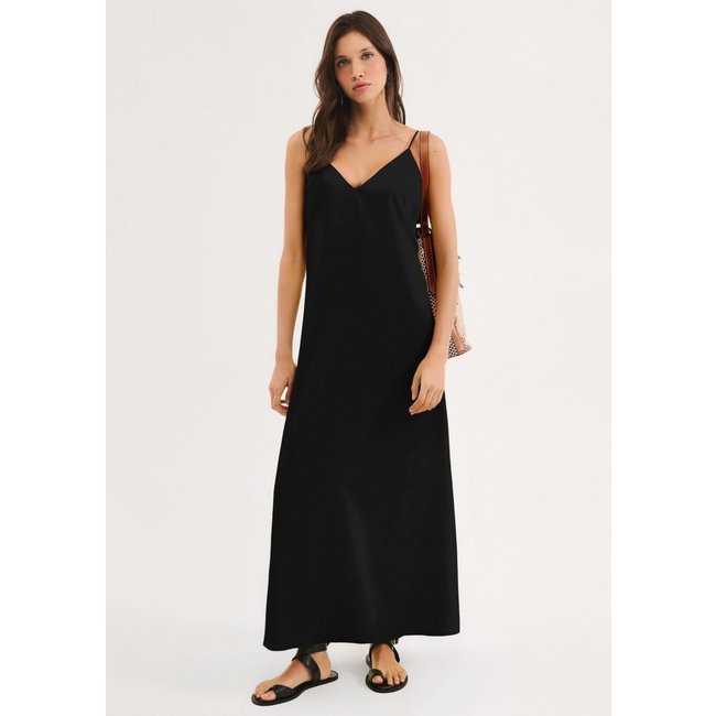 Vestido Longo Decote V Texturizado Hering