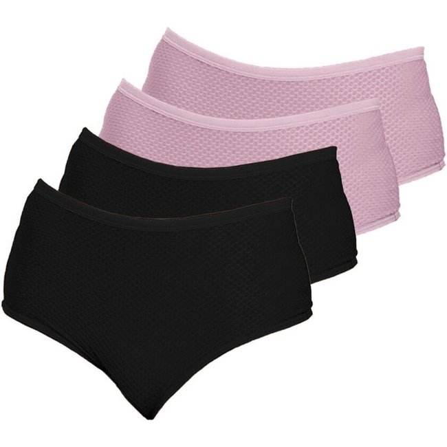 Kit com 4 Calcinhas Alta Dilady 203203 Plus Size Rosa