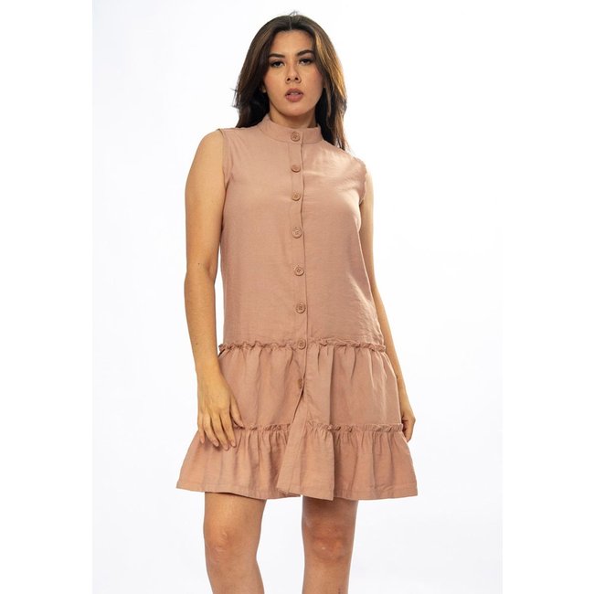 Vestido Curto Amazônia Vital Babado Rosa