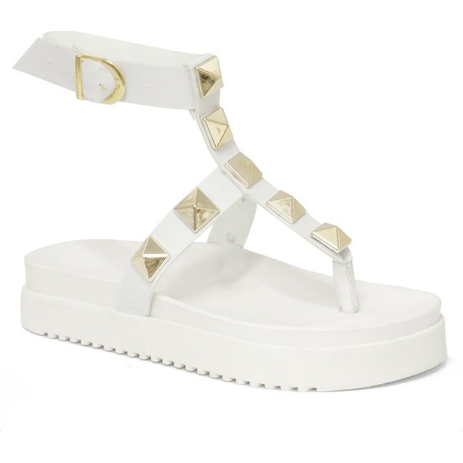 Sandália Fashion Feminina com Fivela Ajustável Ecológico Elegância Garantida Branco