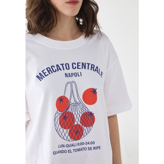 Camiseta Feminina Oversized Fiveblu Estampada Mercato Centrale Off White