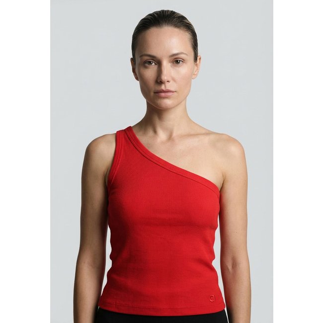 Blusa Feminina Colcci Jeans Um Ombro Só Vermelha