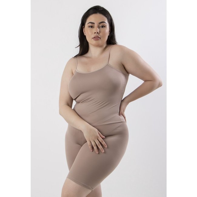 Macaquinho Segunda Pele Plus Size Anagua Lingerie Feminina RLC Modas Bege