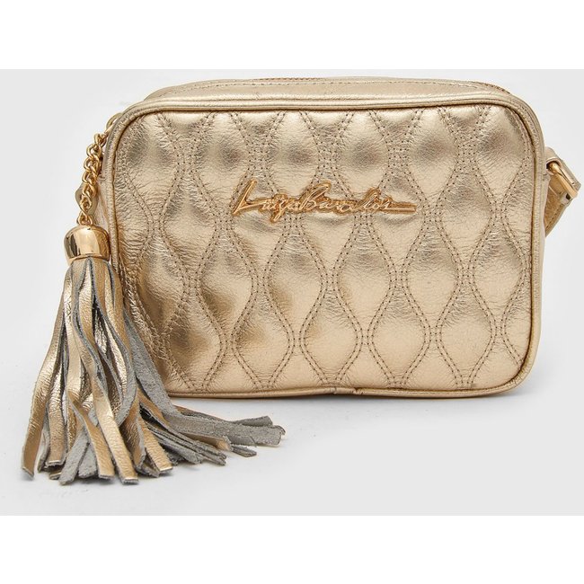 Bolsa Tiracolo Luiza Barcelos Metalizada Tassel Dourada