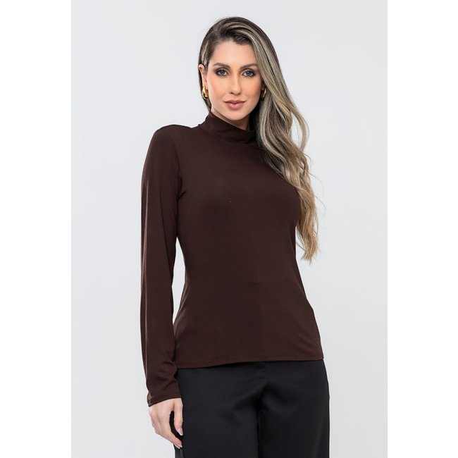 Blusa Manga Longa Cacharel Linha Premium Elegante Cafe Docce Mulher