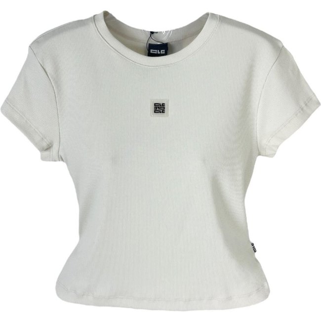 Blusa Cropped Small Canelada com Manga Colcci CLC Bege Italian