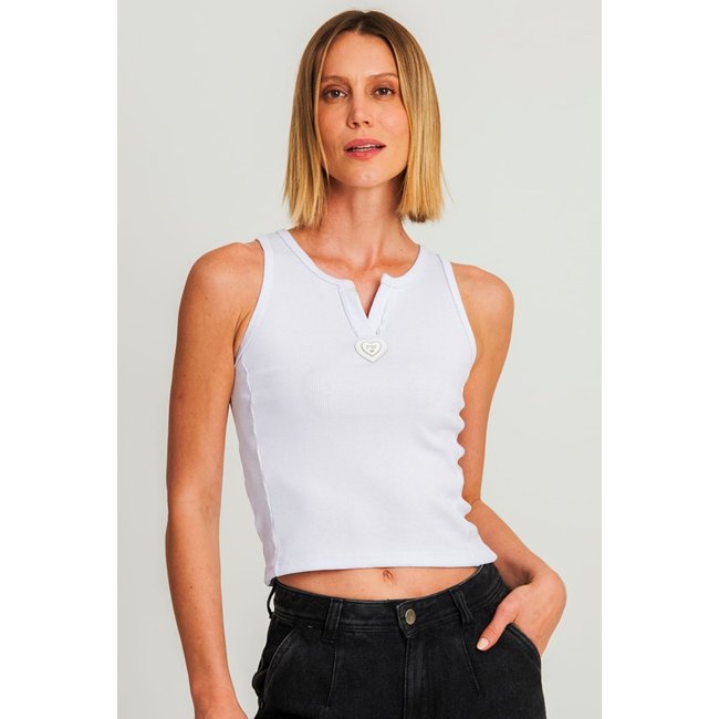 Regata Feminina Com Decote v Polo Wear Branco
