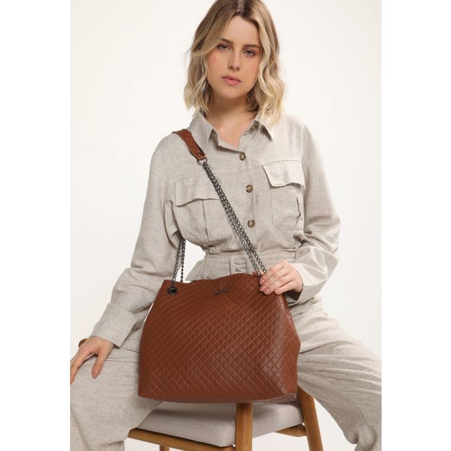 Bolsa Feminina Retta Sacola Matelassê Caramelo