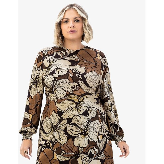 Vestido Curto Plus Size Secret Glam Marrom