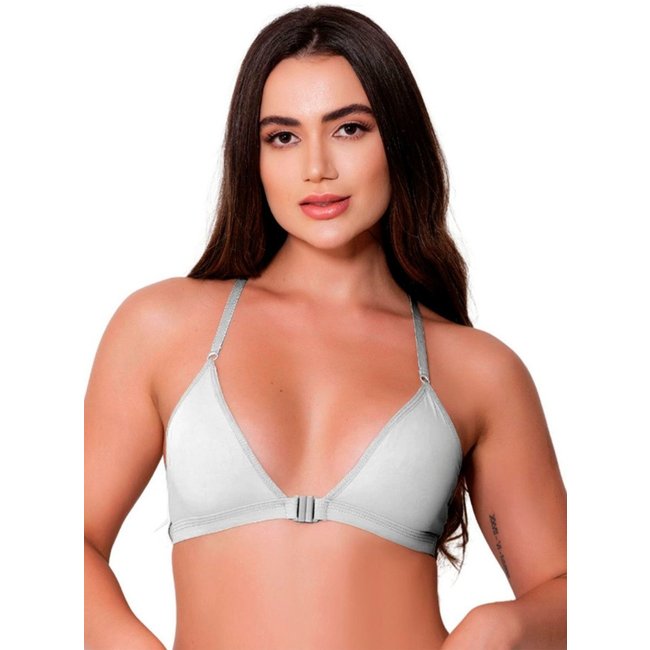 Sutiã Nadador Gabi Lingerie Microfibra Sem Bojo Confortável Alças Reguláveis Dia a Dia Elegante Branco
