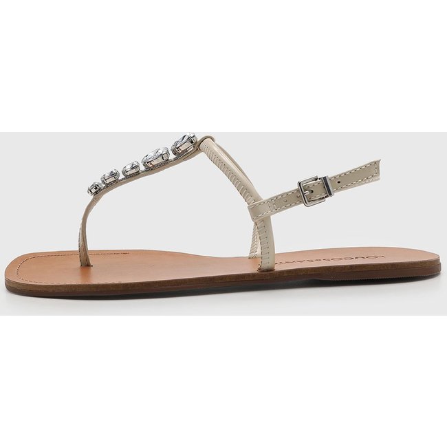 Rasteira Feminina Loucos e Santos Pedrarias Off-White