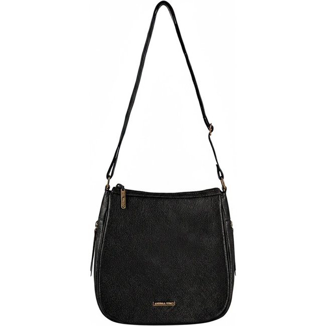 Bolsa Tiracolo De Couro Com Zíper Lateral Camila