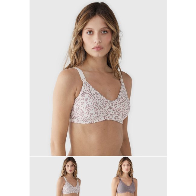 Kit 2pçs Sutiã DelRio Triângulo Amamentação em Algodão Branco