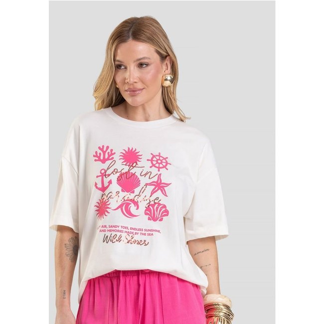 T-Shirt Oversized Feminina Dianna Bege