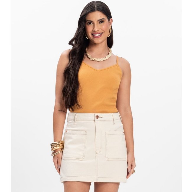 Blusa de Alça Infinita Cor Amarelo