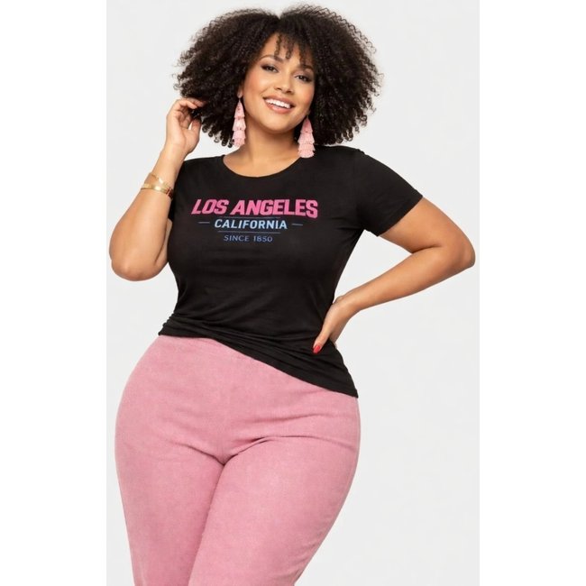 T-shirt Plus Size D Bell Outlet Fashion Los Angeles Preto