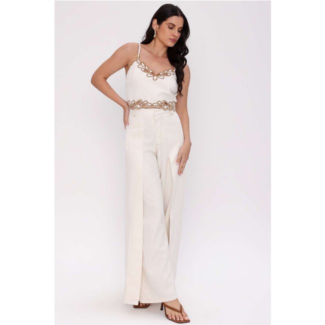CALCA WIDE LEG VIRGINEA NATURAL Gatabakana