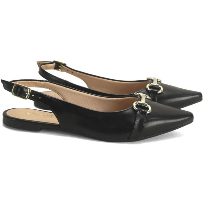 Sapatilha Slingback de Napa Bico Redondo Ana Mello Incolor