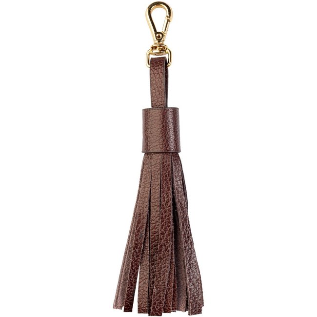 Chaveiro Andrea Vinci Tassel Franja Em Couro - Café