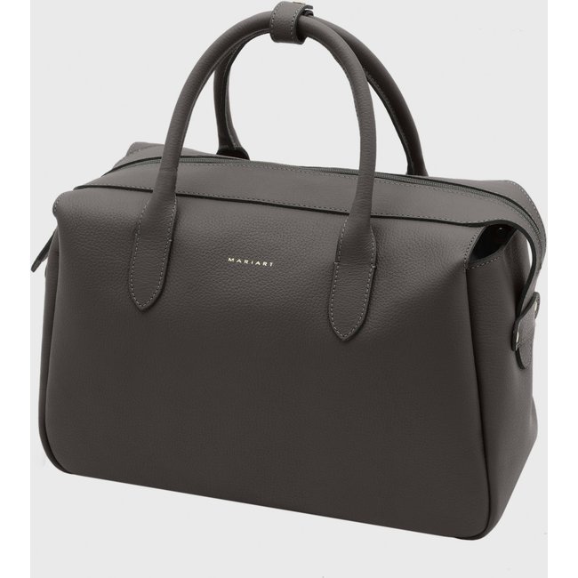 Bolsa Bowling Couro Mariart Jambu Cinza