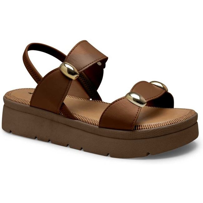 Sandália Flatform Mississipi MF992 Feminina - Marrom