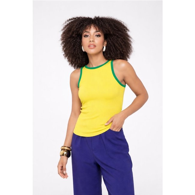 Regata D Bell Outlet Fashion Brasil Estampada Amarelo
