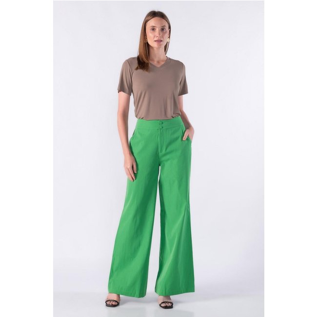 Calca pantalona cos duplo Verde