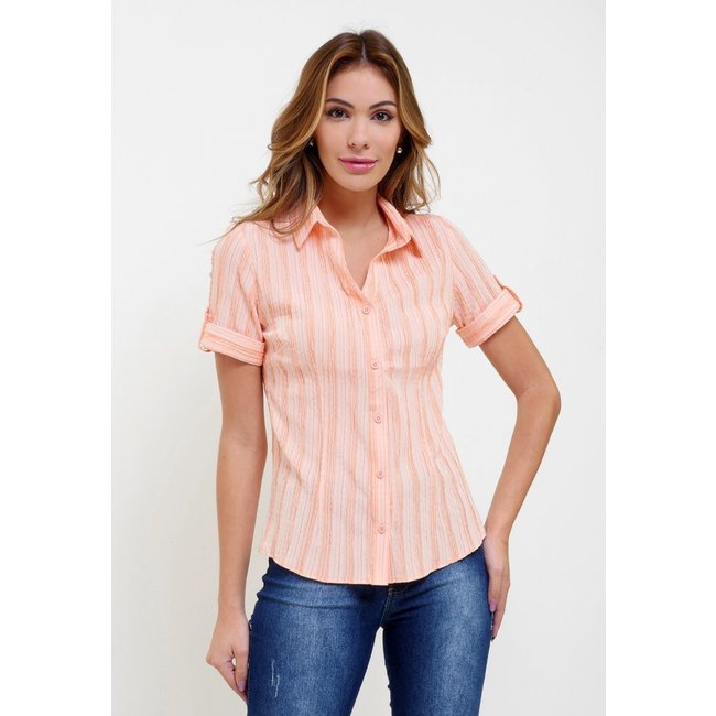 Camisa Intens Manga Curta Algodão Laranja