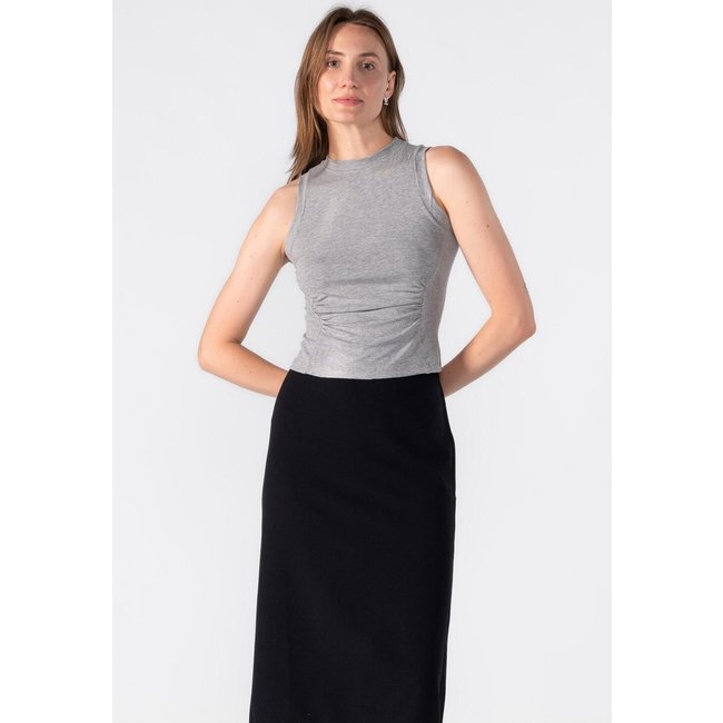 Regata raglan com detalhe acinturado Cinza