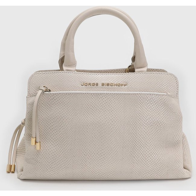 Bolsa Grande Feminina Jorge Bischoff Texturizada Off-White
