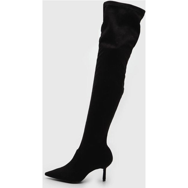 Bota Over The Knee Santa Lolla Suede Preta