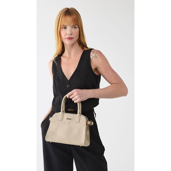 Bolsa Média Santa Lolla Texturizada Bege