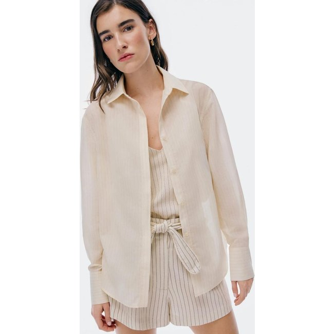 Camisa Feminina Manga Longa Fio Tinto - Creme Hering