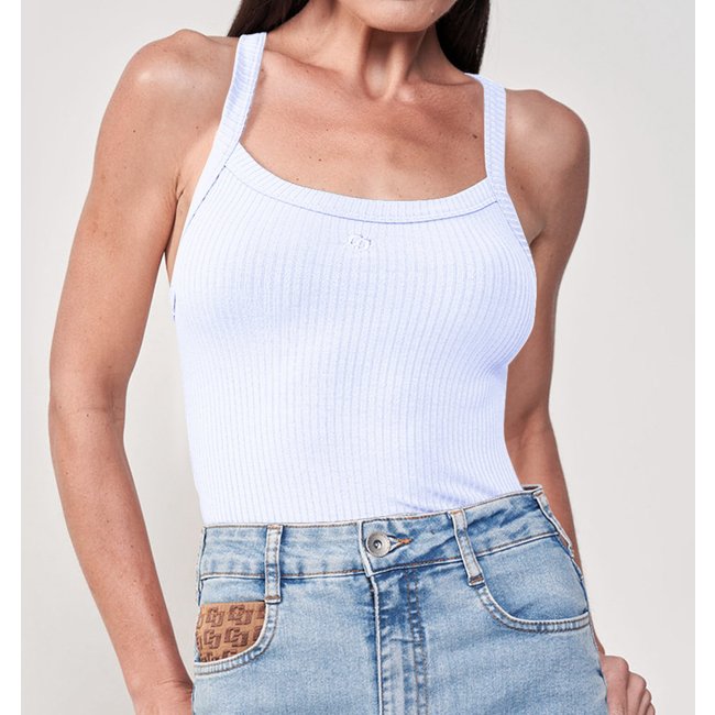 Regata Canelada Colcci Slim Ve25 Branco Feminino
