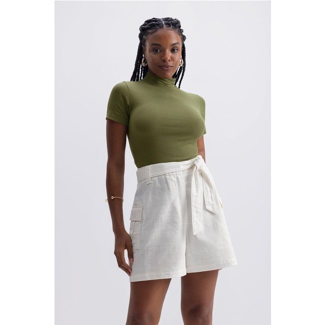 Blusa Feminina Canelada Em Viscose Essendi Verde Médio Verde