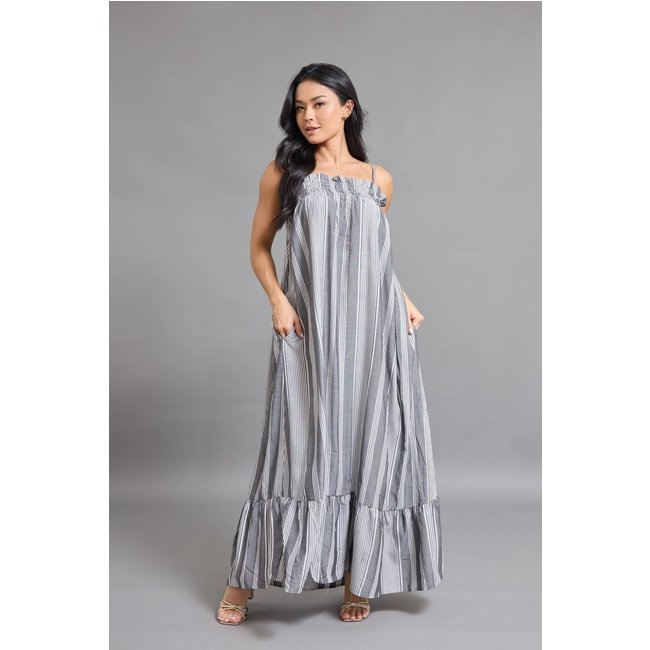 Vestido Em Viscose Feminino Com Alça Lemier Collection Preto