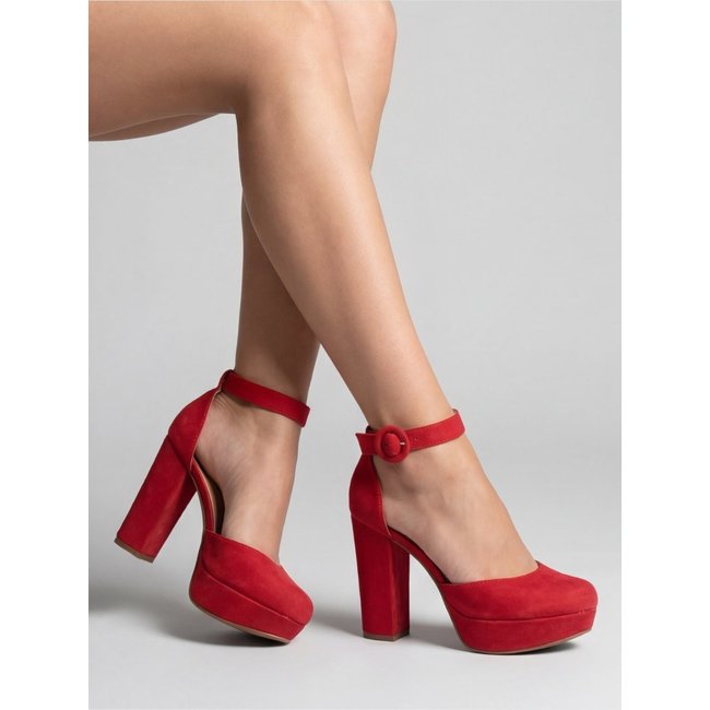 Sapato Boneca Modarpe Meia Pata Salto Grosso Vermelho M08