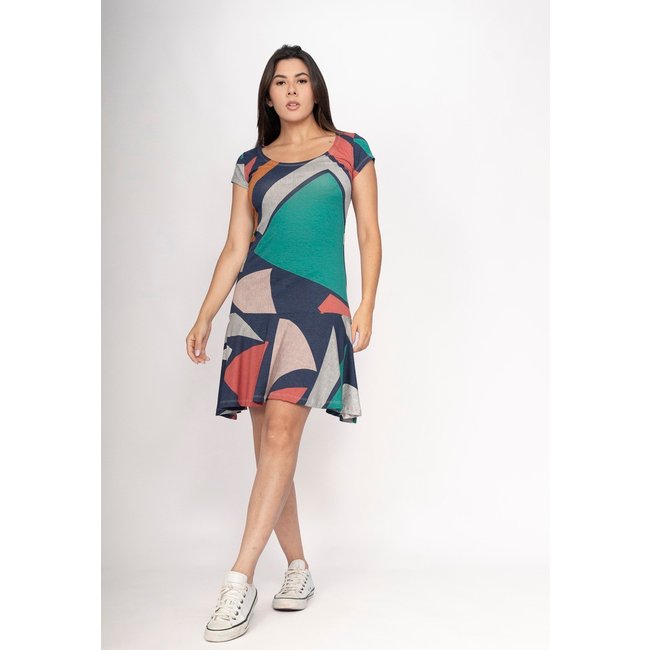 Vestido Amazonia Vital Aiyra Curto Malha Geometrias do Tempo