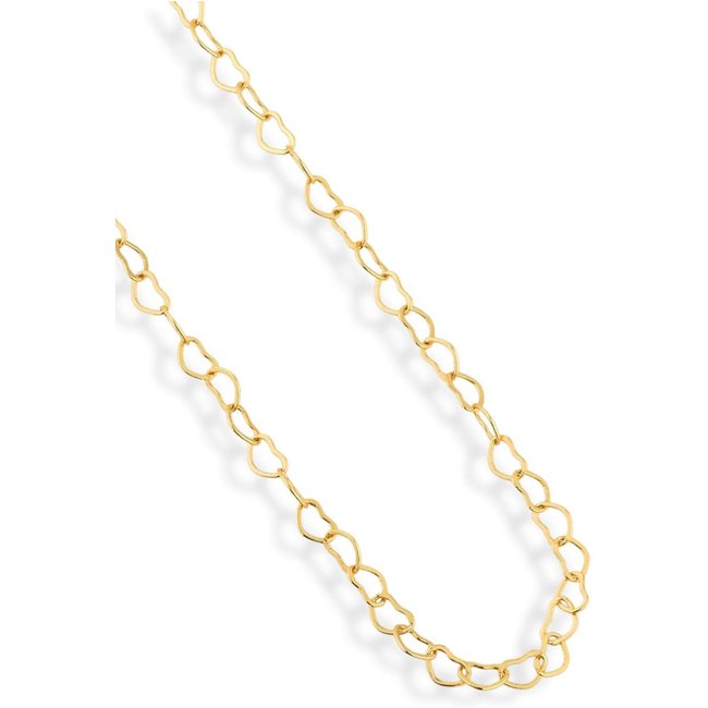 Corrente Semijoia Elos Coração Liso Banhado A Ouro 18K Co017-001 Dourado